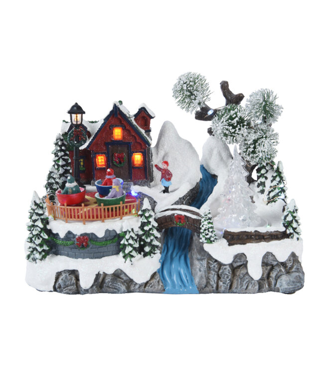 Enfants dehors au chalet LED 10,5 po
