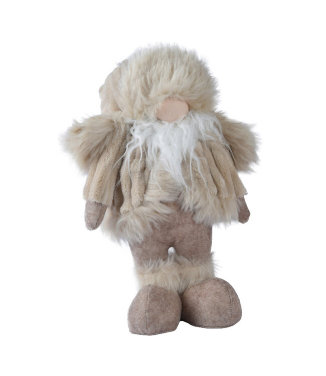 Gnome sur pieds beige avec manteau 15,5 po