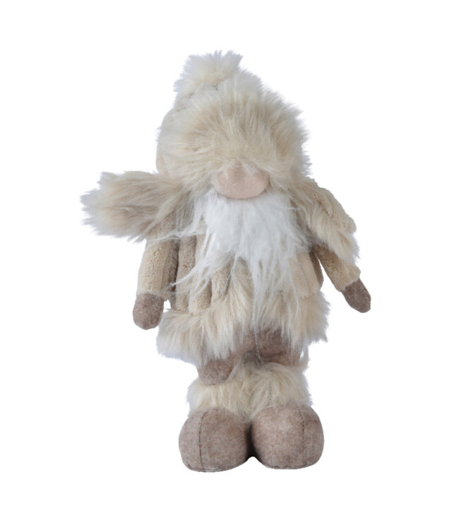 Gnome sur pieds beige avec manteau 12 po