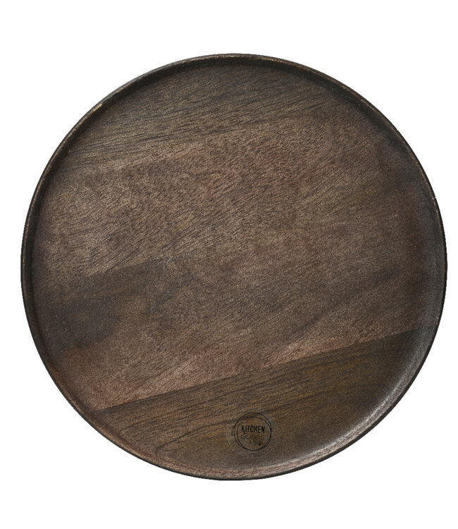 Plateau rond bois de manguier 14,5 po