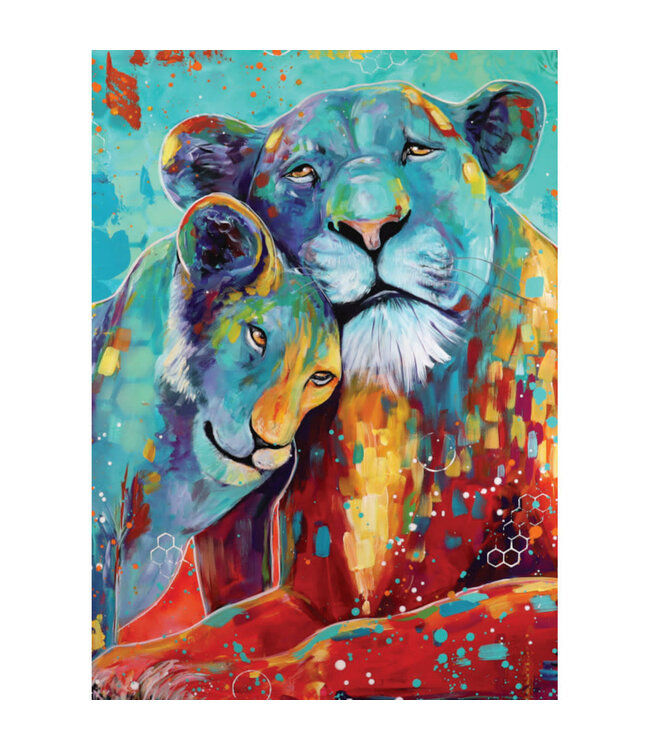 Carte - Couple de lions