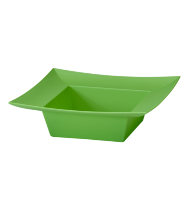 Assiette carré plastique verte 5 po