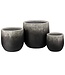 Pot fibro-ciment rond bas gris foncé