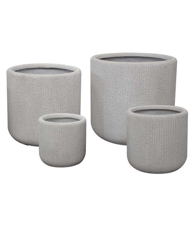 Pot fibro-ciment rond ivoire