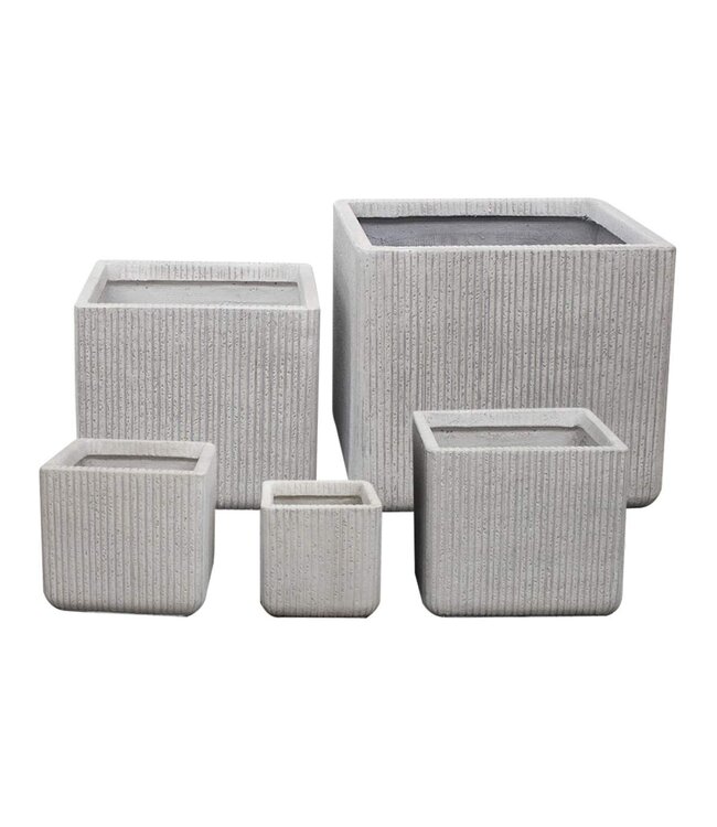 Pot fibro-ciment carré ivoire