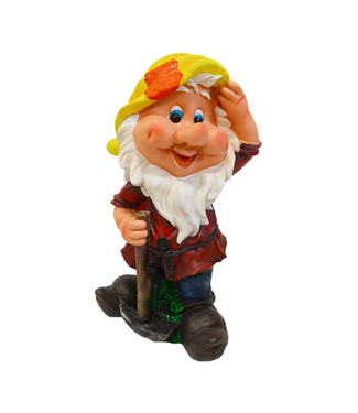 Figurine gnome travailleur avec pic 21 po