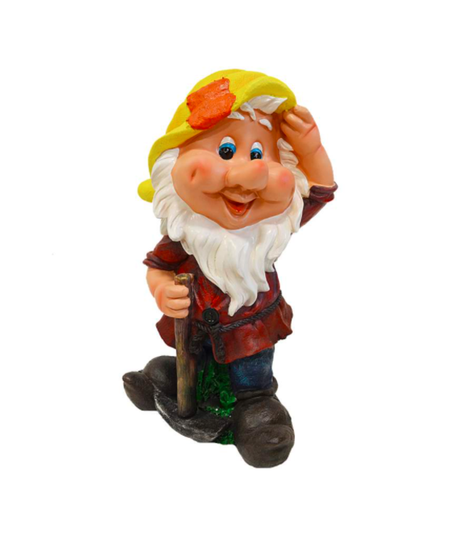 Figurine gnome travailleur avec pic 21 po