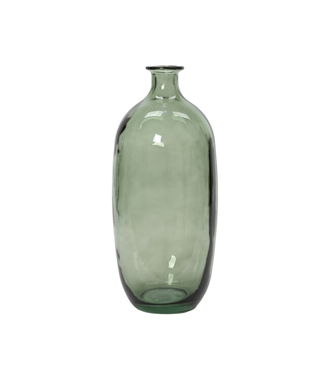 Vase en verre recyclé vert 15 x  6 po