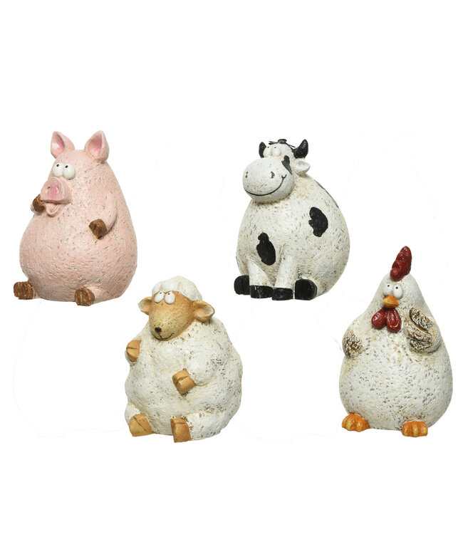 Cochon assis en polyrésine 7 po