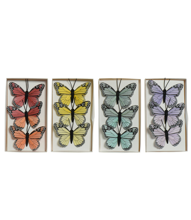 Papillons 4 couleurs assortie 3 po