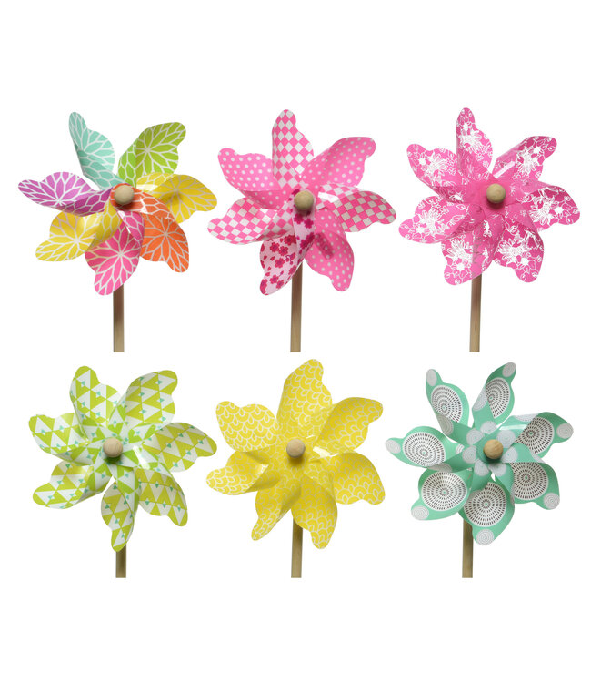 Virevent coloré motifs variés (6 ass.) 6,5 po