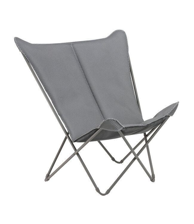 Fauteuil papillon Pop Up XL argent | Confort nomade pour intérieur et extérieur