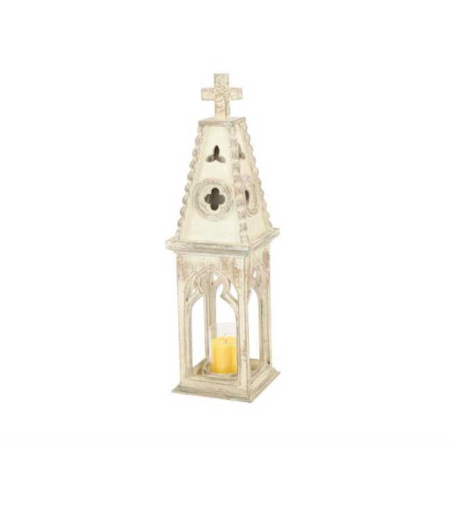 Lanterne blanche croix 28 x 8 po