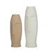 Vase en céramique visage beige 12 x 4,5 po