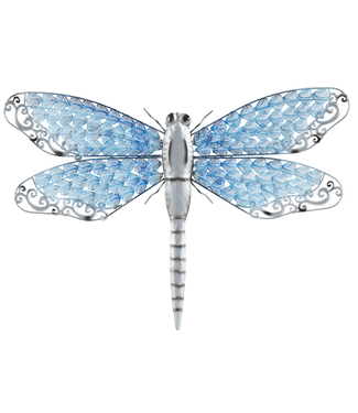 Libellule en métal bleue 25 x 16 po