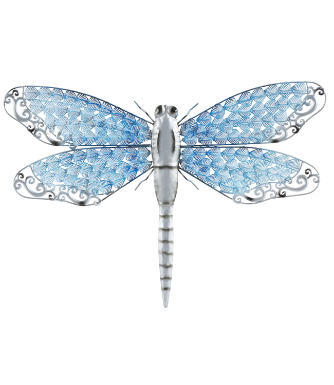 Libellule en métal bleue 25 x 16 po
