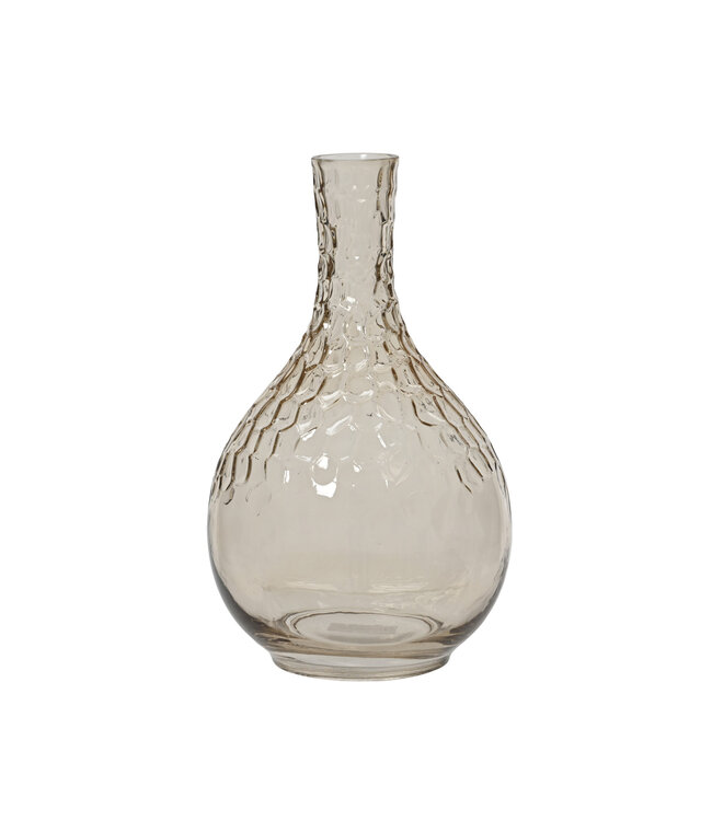 Vase en verre sable clair 11 x 7 po