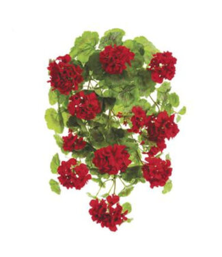 Bouquet de géranium suspendu UV rouge 22 po