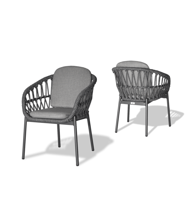 Chaise à diner Aria charcoal Canvas granite Grade B