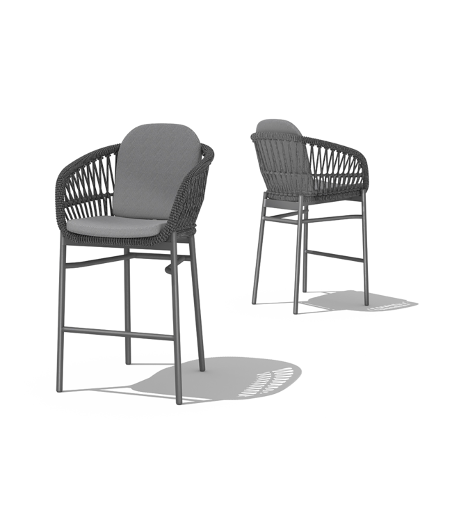 Chaise bar Aria charcoal Canva granite grade B
