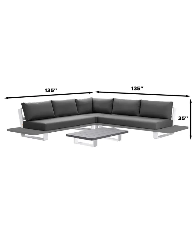 Life Outdoor Living Fitz Roy - Ensemble sectionnel aluminium (4 morceaux)