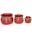 Pot rouge et corde jute