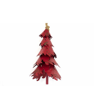 Sapin suspendu en métal rouge 9 po