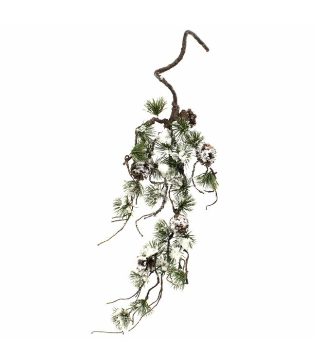 Branche de vigne et cocottes enneigées 32 po
