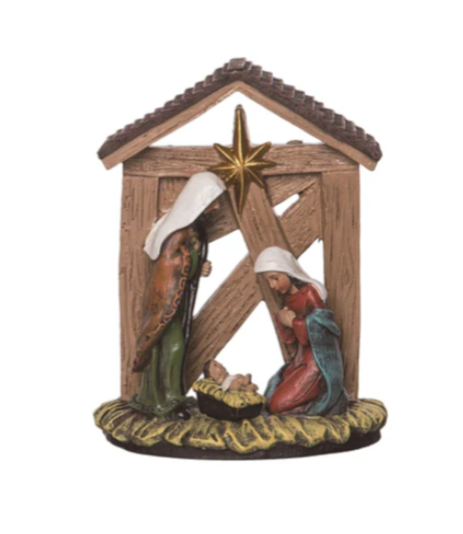 Crèche de Noël décorative en bois