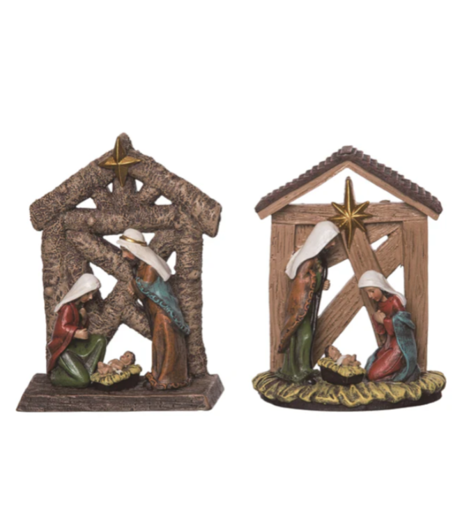 Crèche de Noël décorative en bois