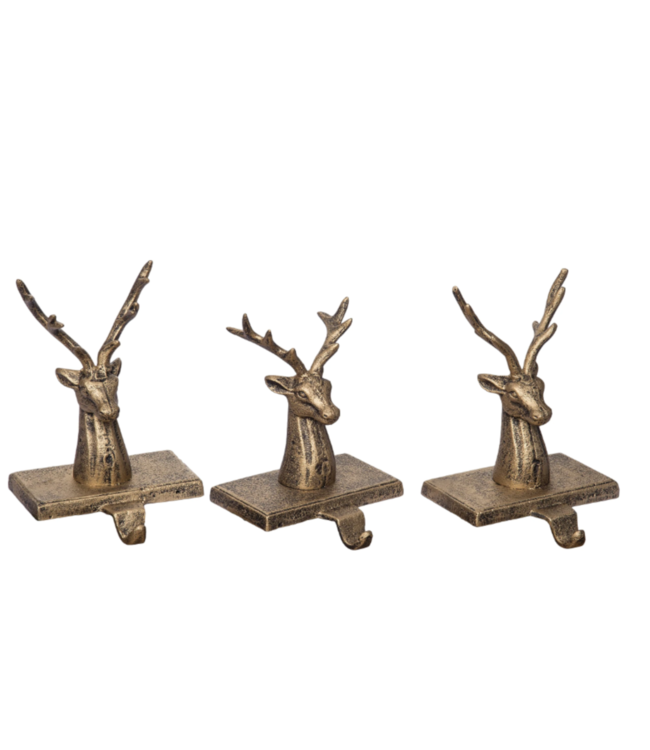 Accroche bas de Noël renne doré en métal