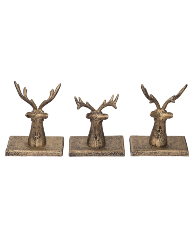 Accroche bas de Noël renne doré en métal