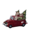 Voiture chiens et sapin illuminé 11 po