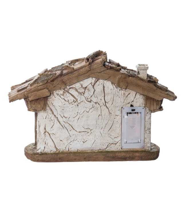 Crèche rustique illuminée