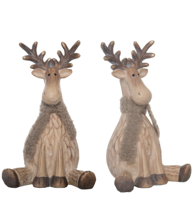 Ornement Orignal Assis avec Foulard