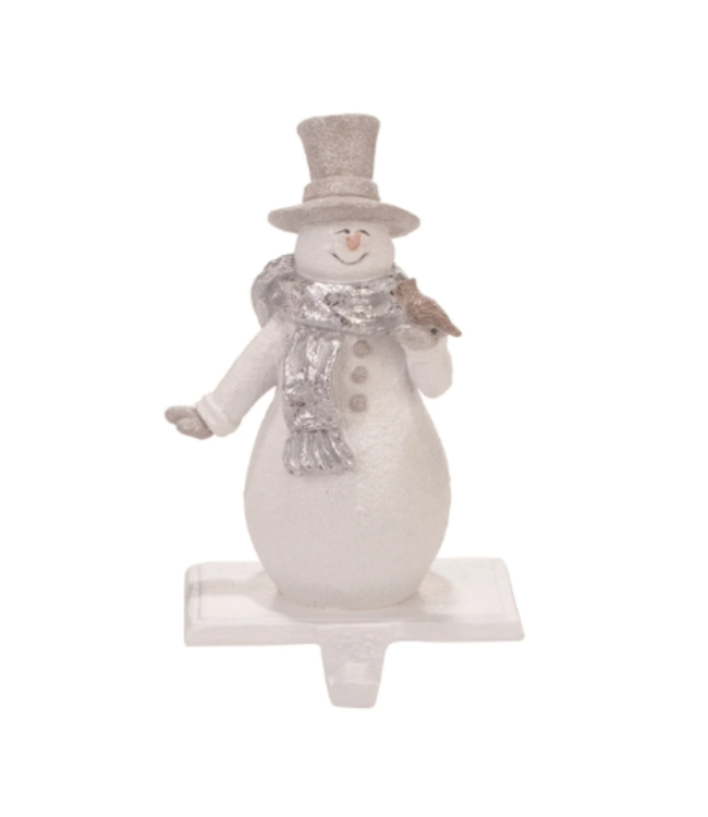 Accroche-bas Bonhomme de Neige Blanc et Argent