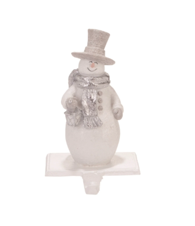 Accroche-bas Bonhomme de Neige Blanc et Argent