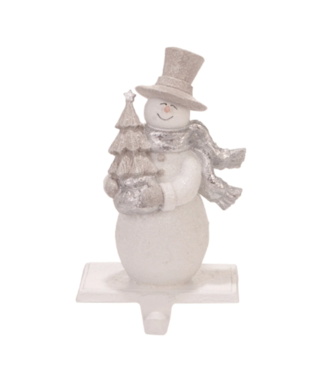 Accroche-bas Bonhomme de Neige Blanc et Argent