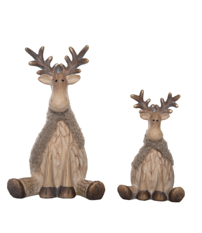 Ornement Orignal Assis avec Foulard