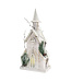 Église en bois blanc illuminée 18,75 po