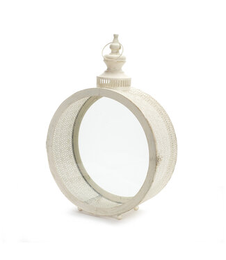 Lanterne de métal ronde blanche
