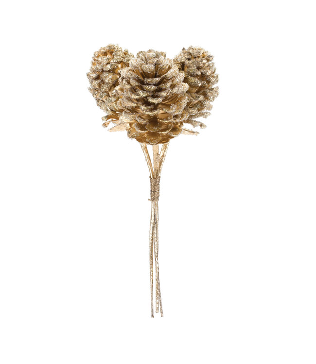 Tige 3 cocottes or brillantes 10,5 po