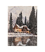 Cadre chalet, lac et forêt 11,5 x 15,5 po