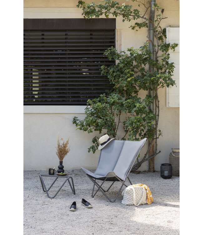 Fauteuil papillon Pop Up XL argent | Confort nomade pour intérieur et extérieur