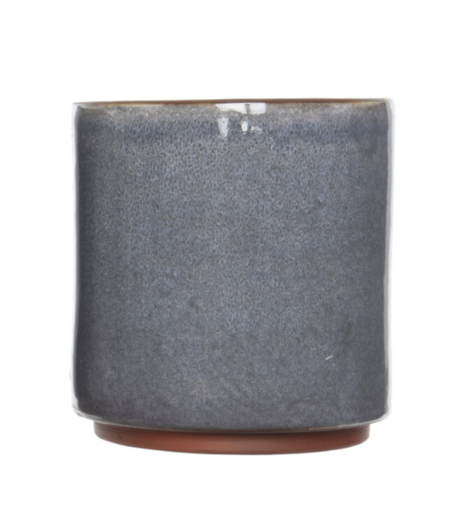 Cache-pot terre cuite gris 5 po