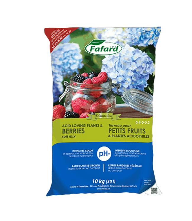 Terreau petits fruits acidophiles | Spécial bleuets, rhododendrons, azalées et hortensias