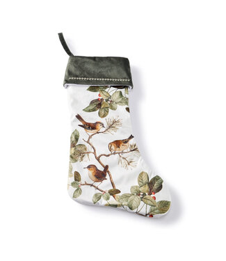Bas de Noël oiseaux sur branche 15,5 po