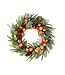 Couronne verdure et boules orange