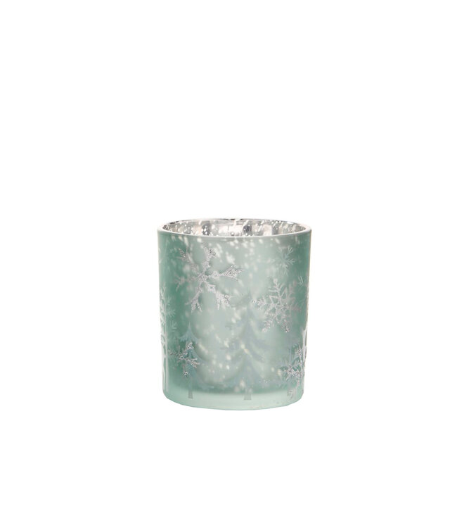 Porte-lampion bleu givré