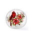 Boule LED cardinal avec poinsettias
